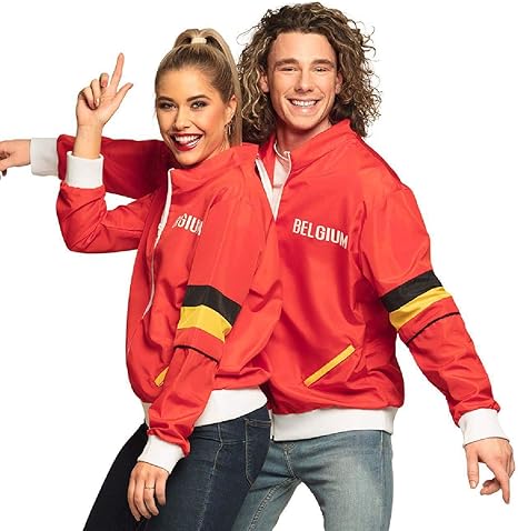 Boland - Chaqueta De Entrenamiento Bélgica Para Hombre, Países, Bandera, Chándal De Estilo Retro, Deportista, Disfraz De Grupo, Copa Mundial, Campeonato Europeo, Fiesta Temática, Carnaval