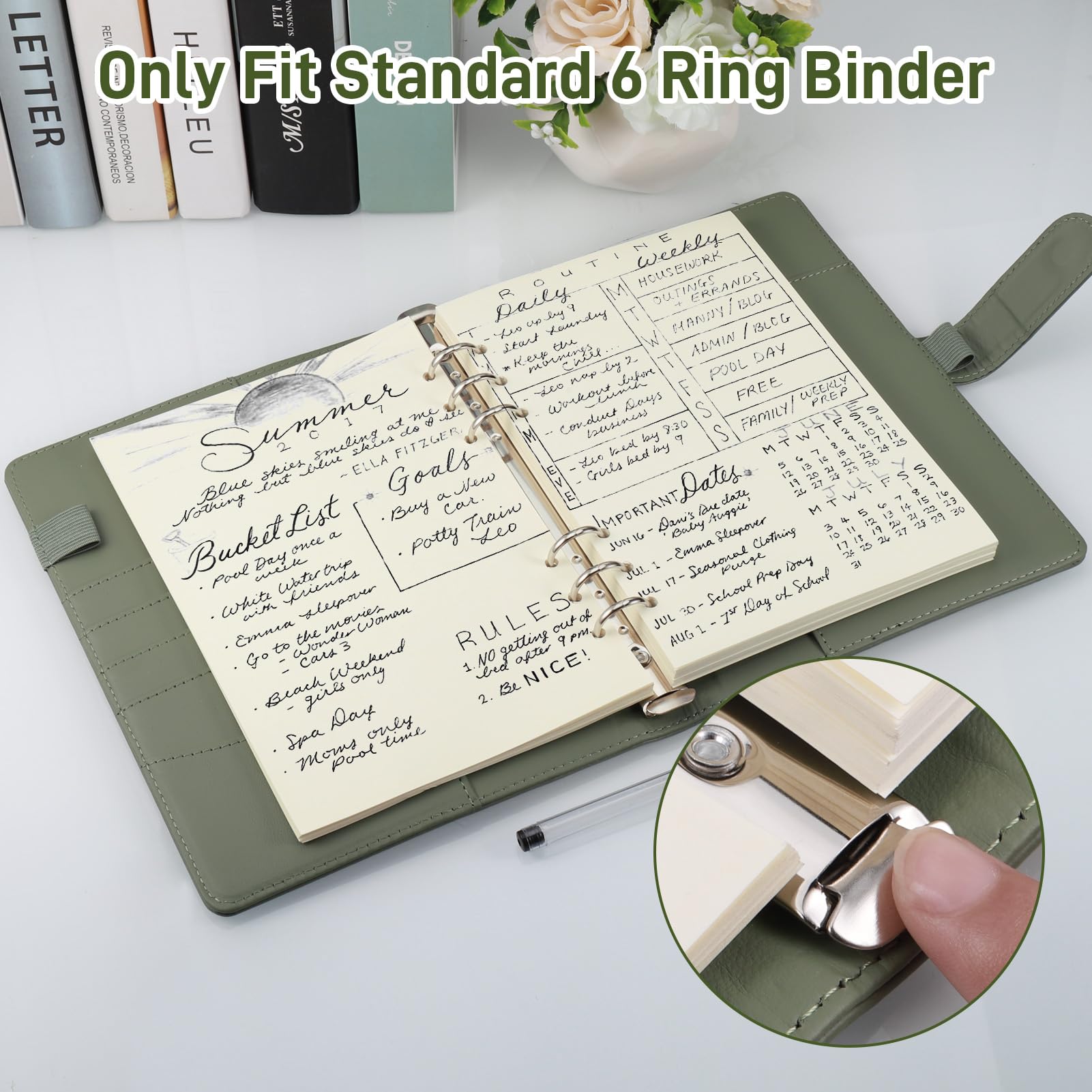 3 Ricariche Carta A5 A Righe | 135 Fogli Per Agenda Filofax | Blocco Note 6 Fori - Foto 5