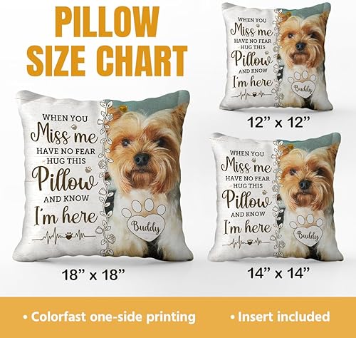 Miniatura 8 de Pawfect House Almohada conmemorativa personalizada para mascotas (inserto incluido), regalo de condolencias por pérdida de perro, regalos