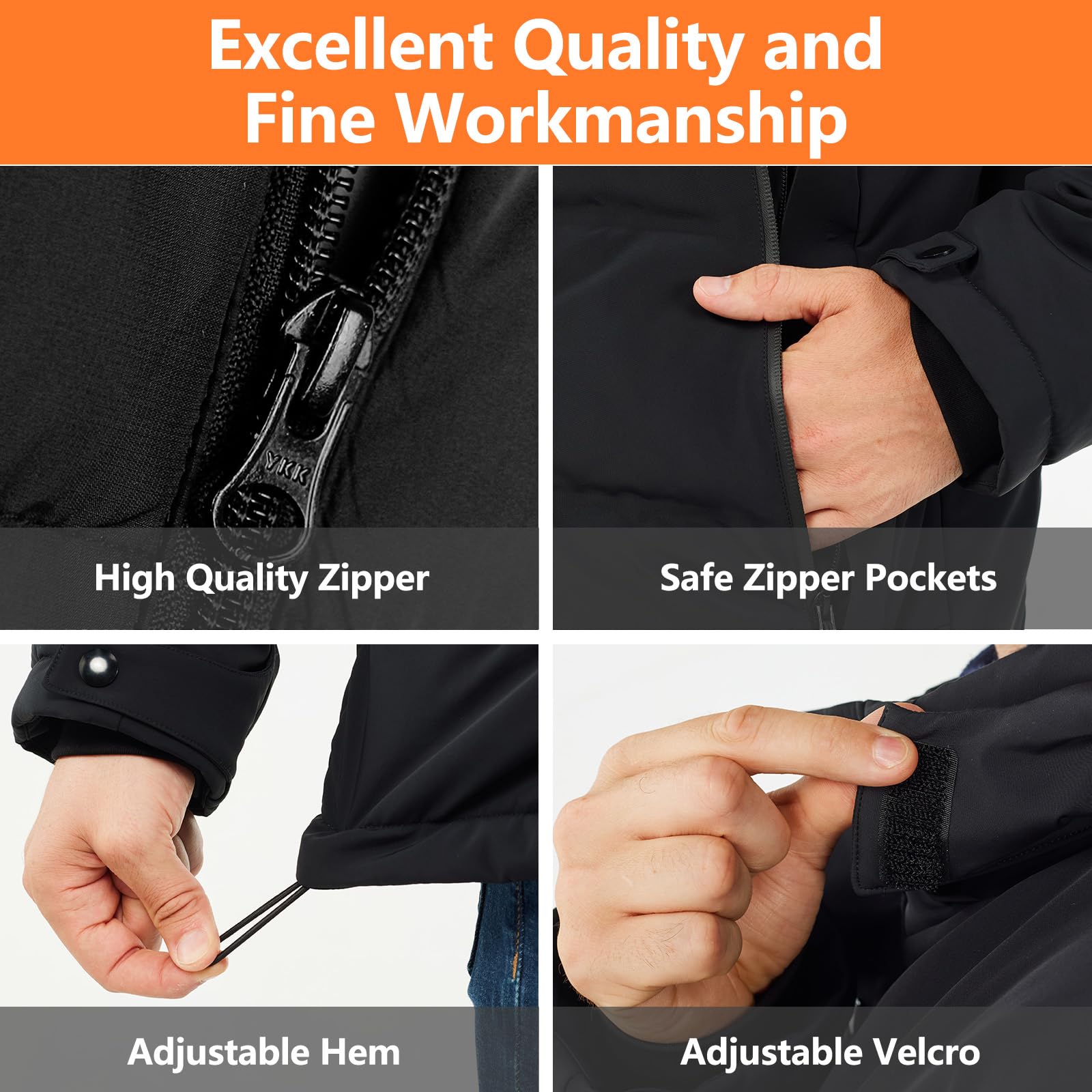 Chaqueta Calefactable Impermeable con Capucha para Hombres y Mujeres