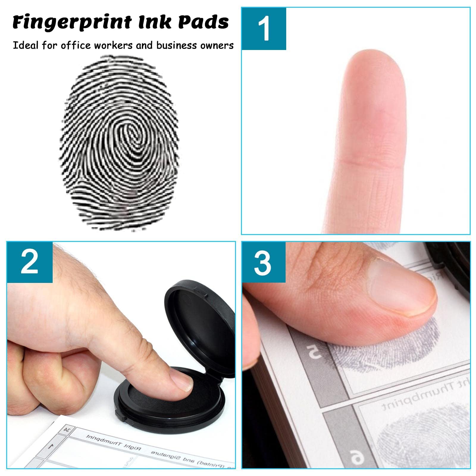 1 Pcs Professionelles Fingerabdruck Stempelkissen, Fingerabdruck Stempelkissen, Stempelkissen Für Fingerabdrücke