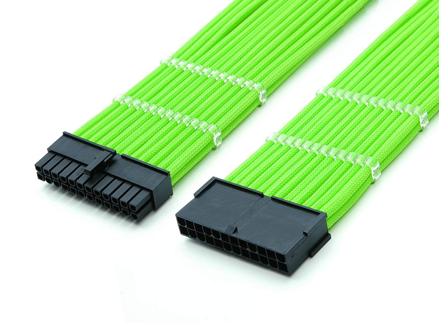 Shakmods 30cm BLACK 24 Pin ATX Motherboard Black Extension Sleeved Cable with 2 Free Cable Comb — view 18