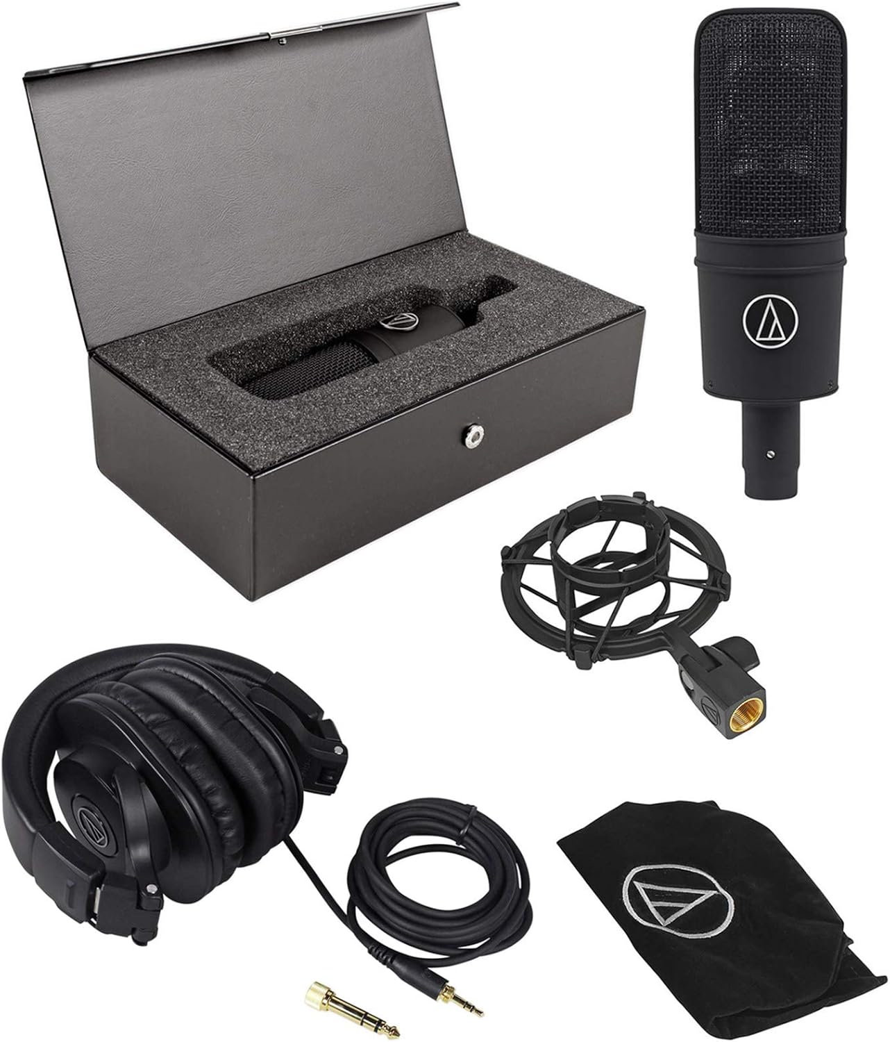 Audio-Technica AT4040 Condenser Microphone +Protective Case+Studio Headphones