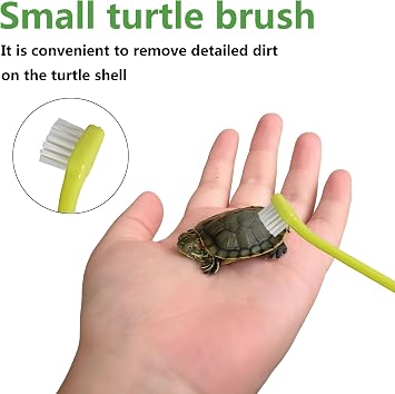 Turtle Brush with Suction Cup-Tortoise Shell Cleaner&Scratch Tool for Turtle Tanks-Aquatic Turtle Tank Accessories(3Pcs)