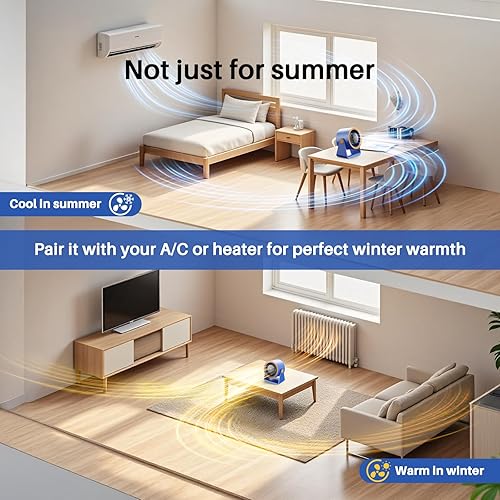 Miniatura 9 de Ausic Potente ventilador de escritorio ultra silencioso para dormitorio, ventiladores pequeños turbo de 15200 mAh para enfriarse y dormir,