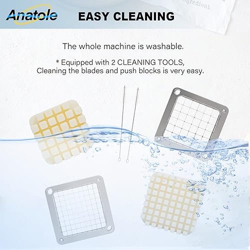 Miniatura 6 de Anatole Cortador comercial de papas fritas con cuchillas de acero inoxidable de 12 pulgadas, 38 pulgadas, cortador de papas profesional, picador