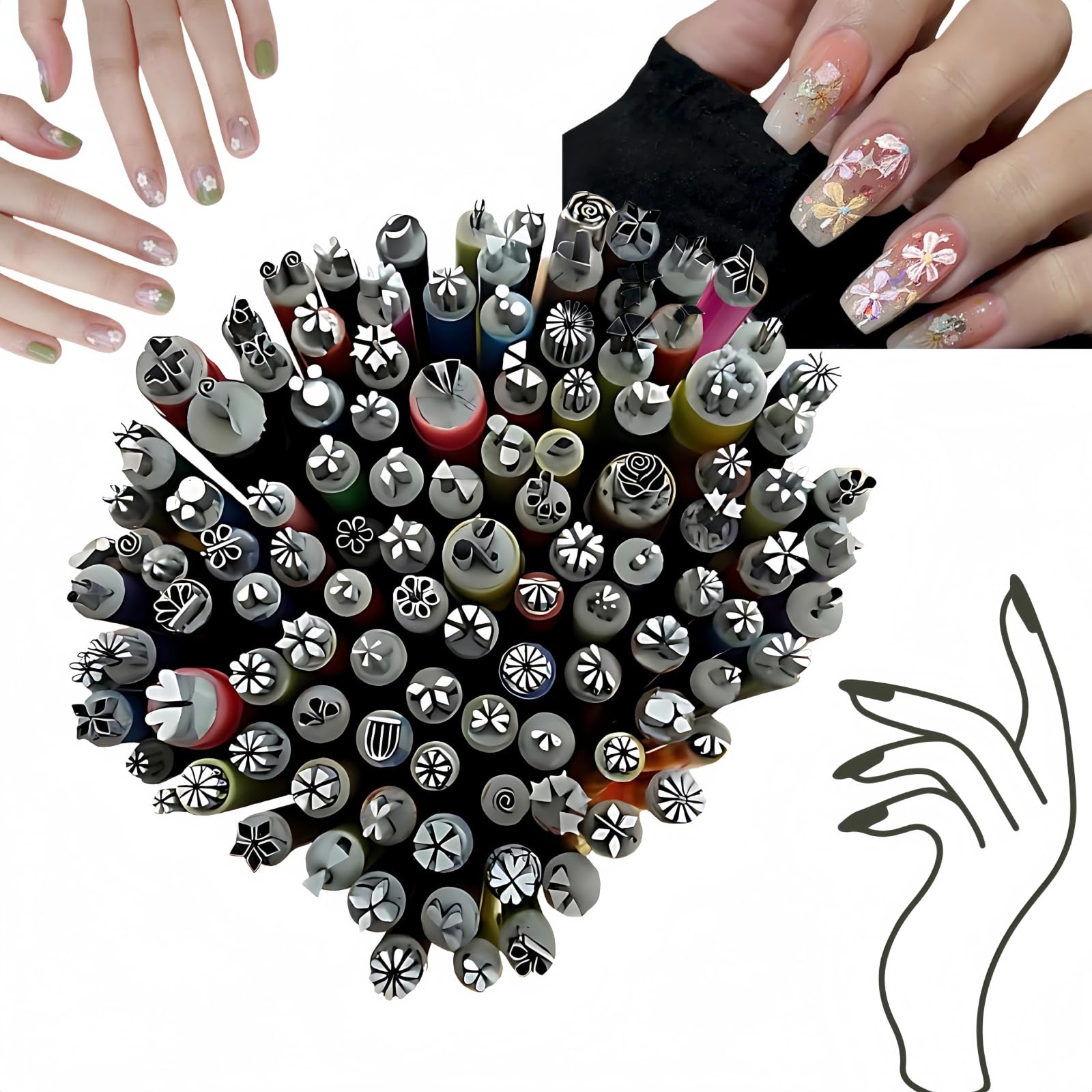 15pack Nail Art Stamp Pen Set,Precision Nail Design Tools,Diy Nail Stamp Pens Floral Pen Brush for Women Girls,Graffiti Dotting Pens for Diy Nail Art,with Different Patterns Replaceable Pen Tip