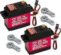 Vista 10 de 66.1 lbs Digital servo alto torque completo metal engranaje impermeable, adecuado para coche de control remoto modelo RC con un ángulo de control