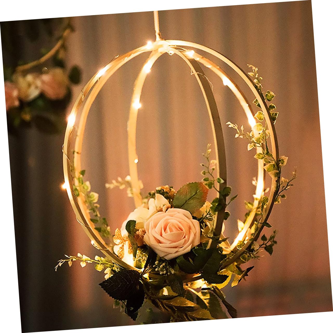 NUOBESTY 40 Pezzi ghirlanda natalizia fai da te decorazioni albero natale decorazioni natale albero ghirlanda di finto eucalipto all'aperto rosa Nozze fornitura fai da te telaio da ricamo