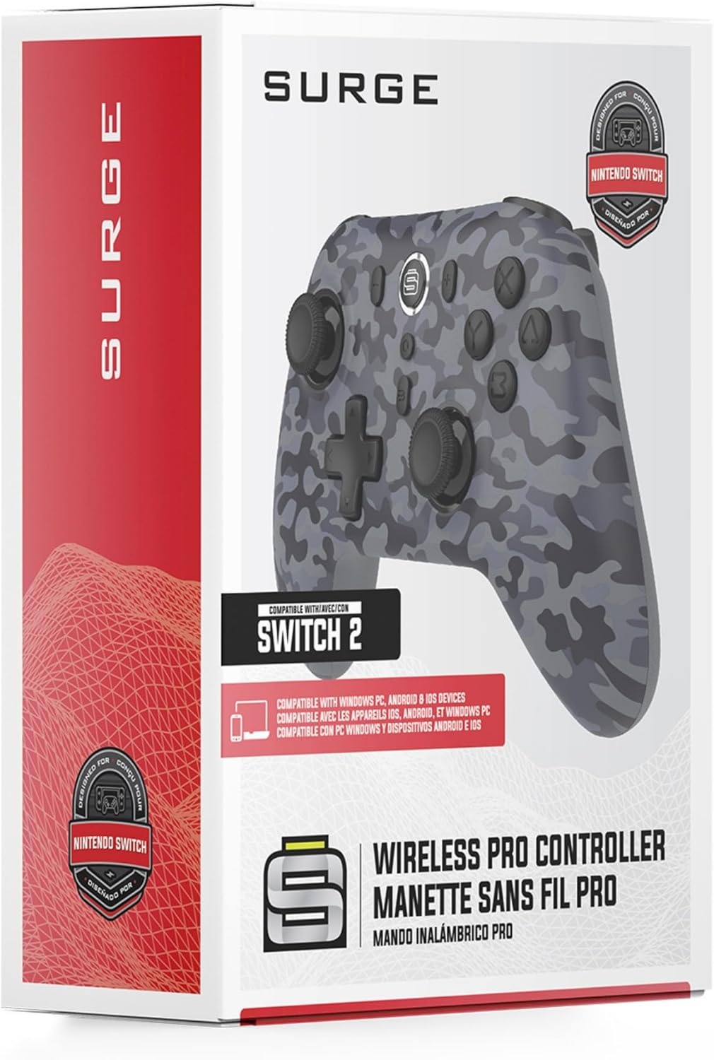 Retail packaging of the Surge Wireless Pro Controller