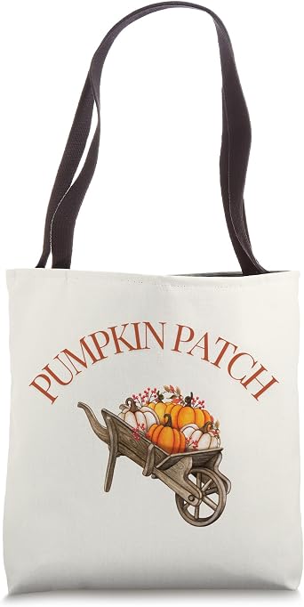 Pumpkin Patch Wheelbarrow Fall Harvest Fun Design Tote Bag