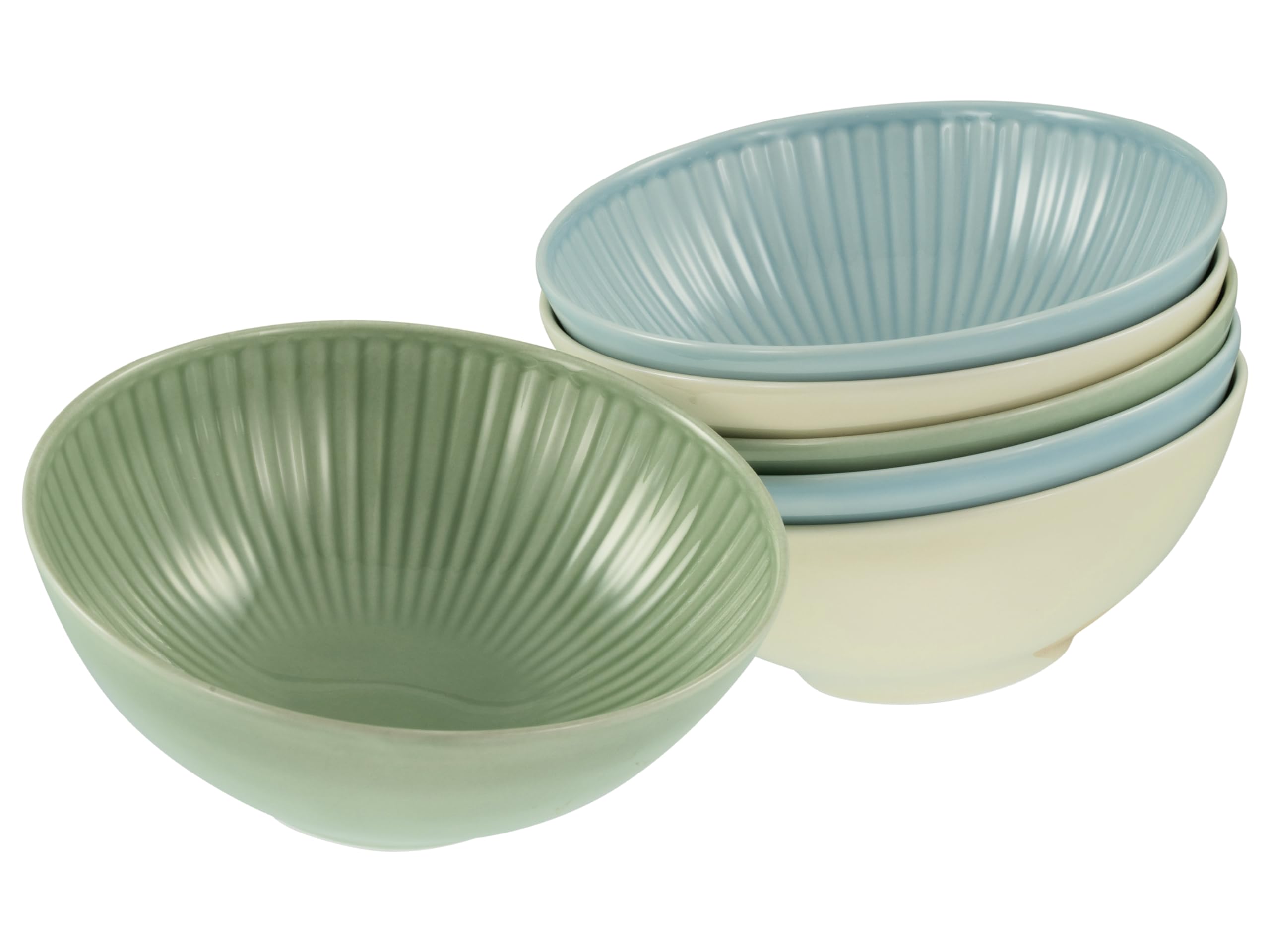 CreaTable, 24037, Serie Valencia Pastell, 6-teiliges Geschirrset für 6 Personen aus Porzelan Schalen Set aus Porzellan, spülmaschinen- und mikrowellengeeignet, Made in Europe