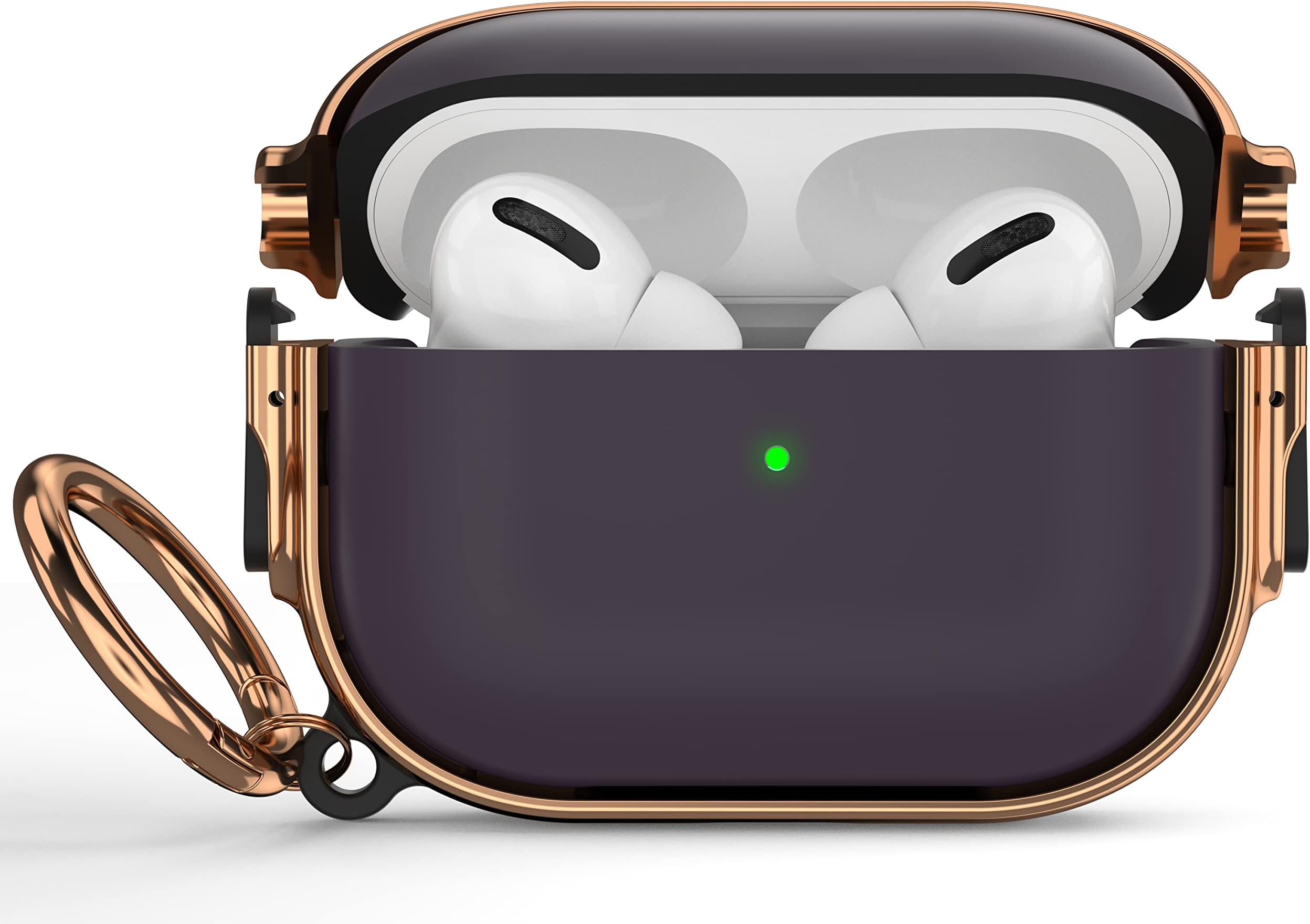 Maxjoy for AirPods Pro 2nd/1st Generation Case with Lock, Cute AirPods Pro 2 Case Lock Protective Hard AirPod Pro Cover for Women Men with Keychain for Airpod Pro (2023/2022/2019), Purple/Rose Gold