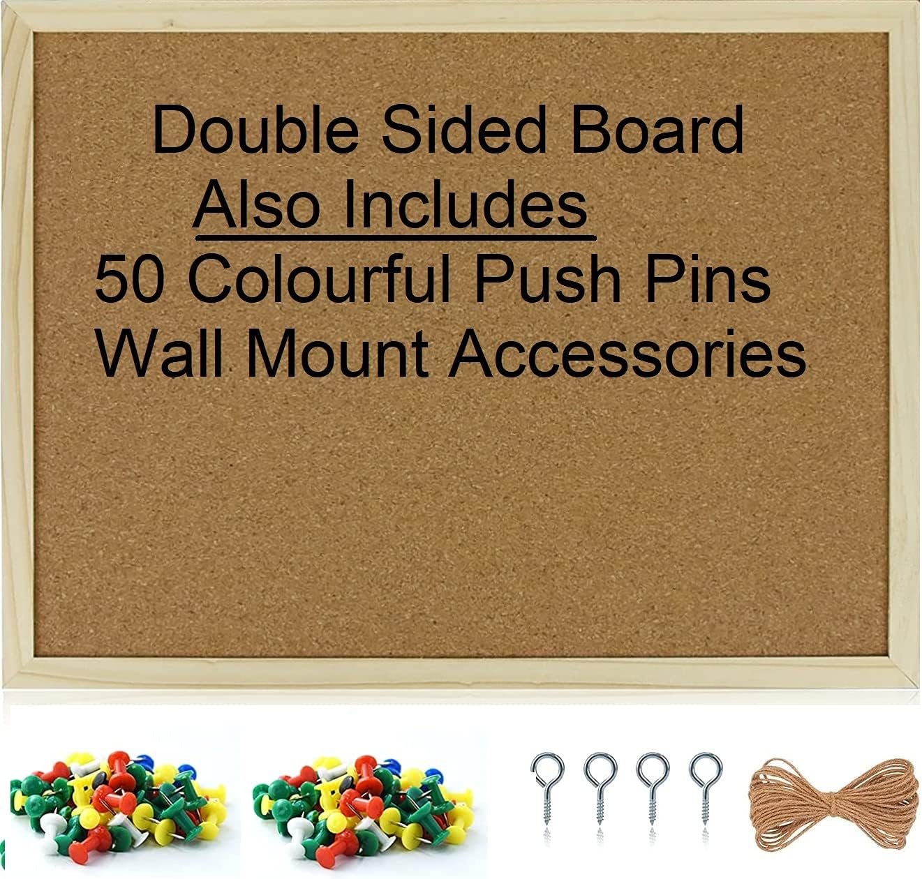 Vision Cork Notice Pin Board Bulletin Boards for Home Bedrooms Offices