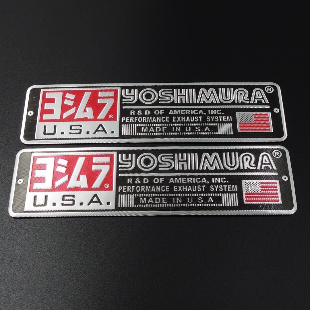 Amazon.co.jp: 2個セット ヨシムラ 耐熱アルミ製マフラーステッカー