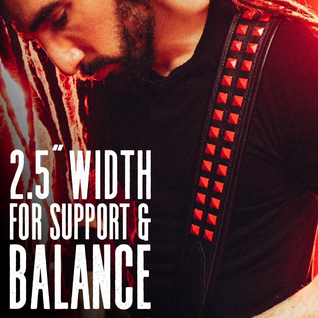 Levy's Leathers 2.5" Wide Rebel Leathers Series Genuine Leather Guitar Strap