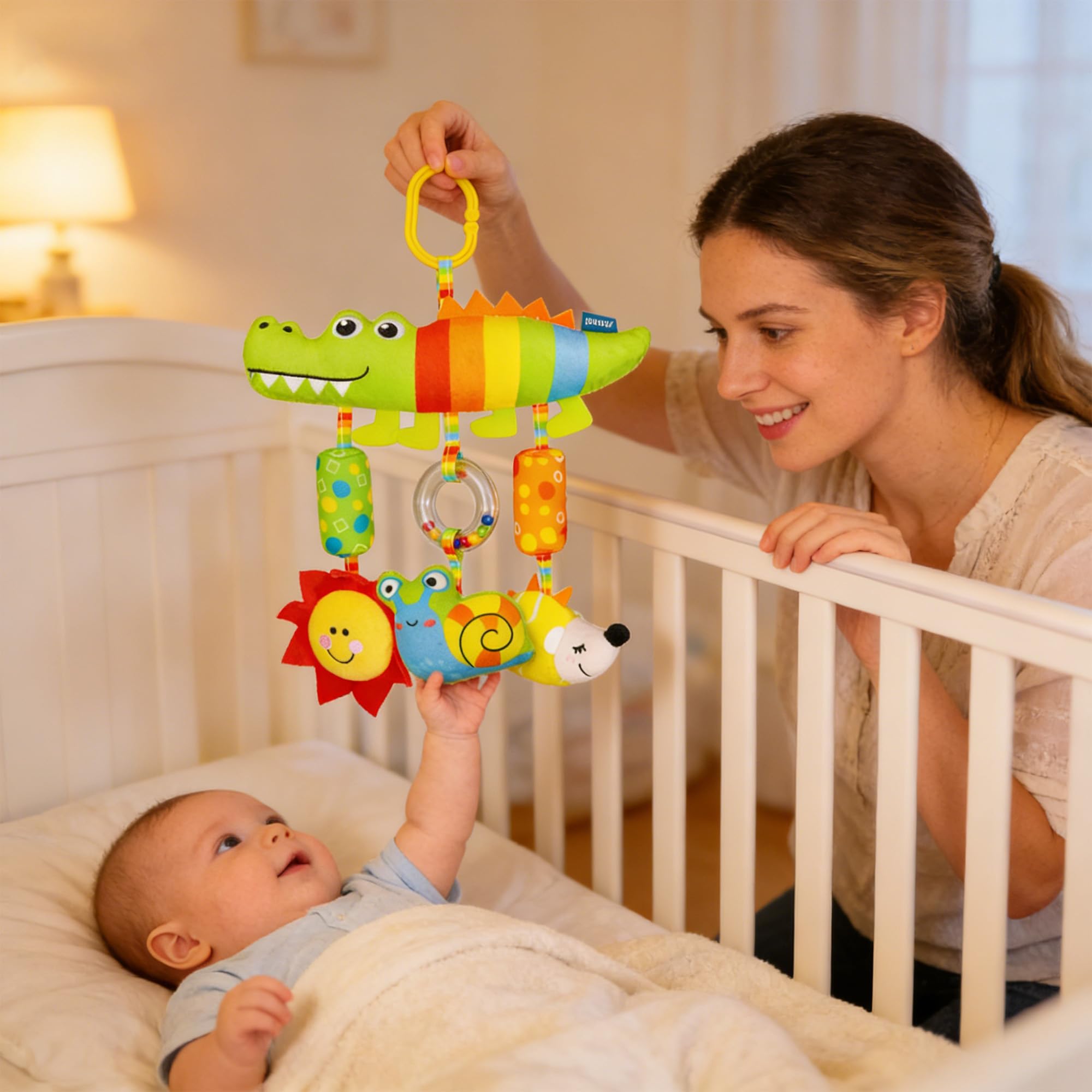 Jouet de Siège de Voiture pour Bébé, Jouet de Poussette, Fournitures Double Face dans la Voiture, Sensoriel pour Bébé, pour les Tout-petits de plus de 6 Mois (Le renard)