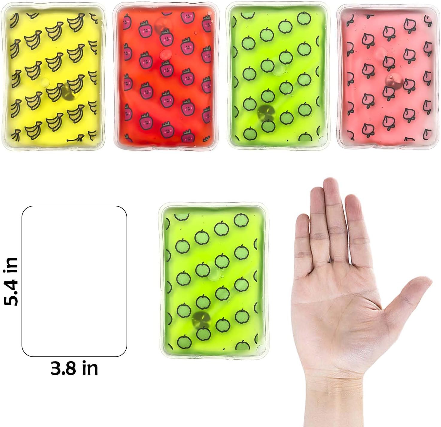 Close-up of the cute fruit patterns on the hand warmers