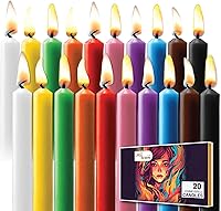 Vista 7 de Juego de 20 velas cónicas de color sólido, velas de cera de parafina sin goteo de 4 pulgadas con mecha de algodón, ideal para bodas, shabat