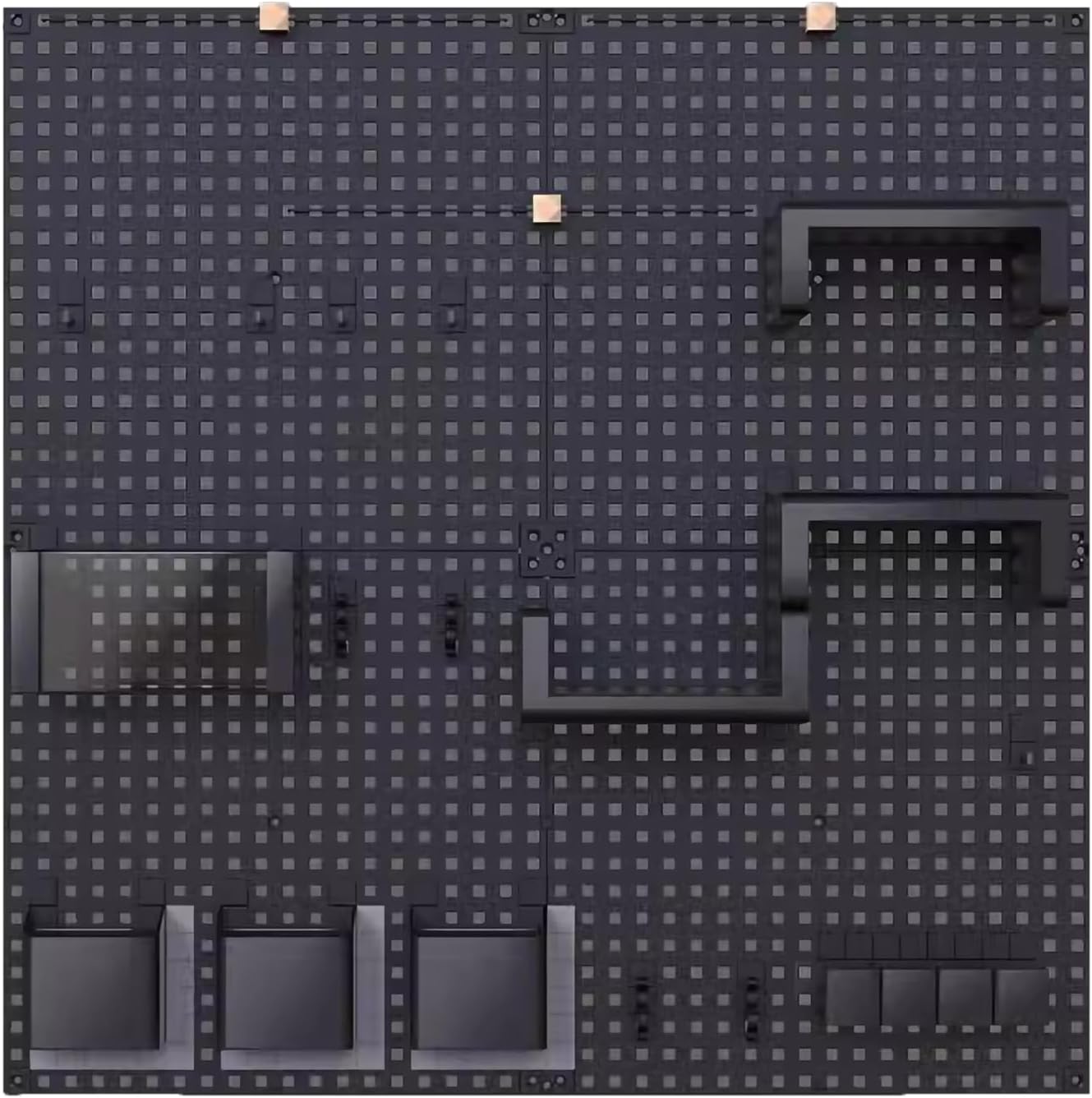 Pegboard Wall Storage Shelf,Plastic Pegboard Wall Organizer for Garage Pegboard Organizer Kit with Pegboard Hooks for Workbench, Shop, Shed (Color : Style 1, Size : 80x80cm/31.4x31.4in)