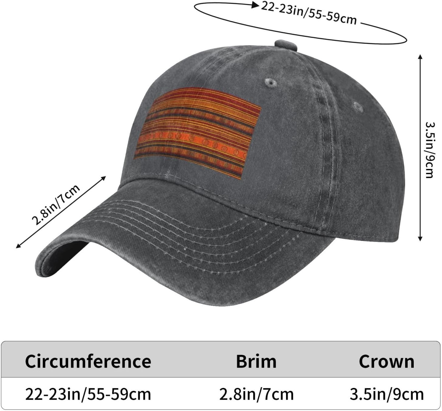 Native American Pattern Print Cowboy Hat Personalized Baseball Cap Fashion Hat Cap Funny Gifts for Women Men Deep Heather