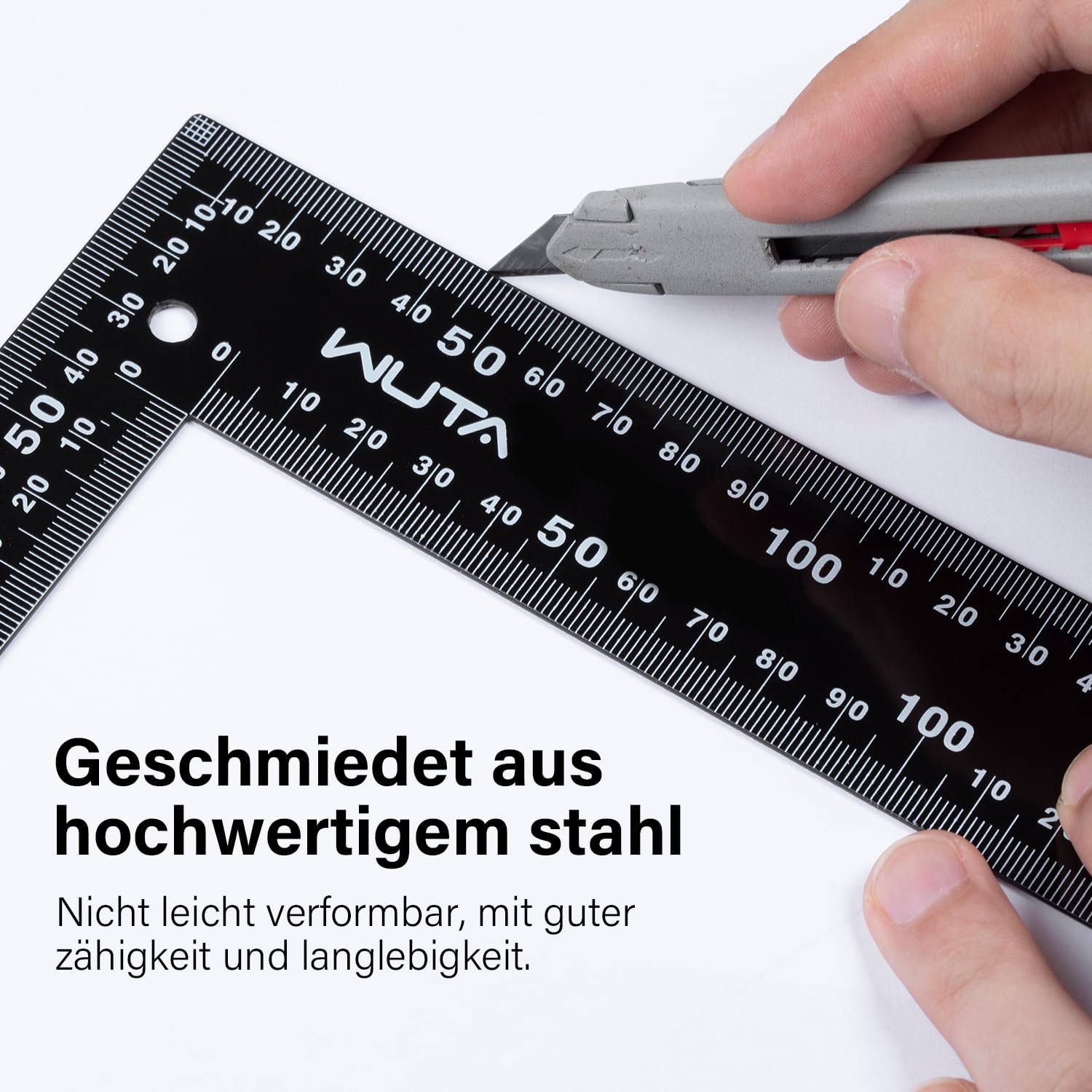 WUTA Anschlagwinkel 30 x 20 cm Framing Square, L-förmiges Winkellineal aus Titanstahl, 90-Grad-Winkel für präzise Messung, Holz- und Metallbearbeitung