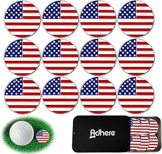 Adhere Golf Ball Markers Unique Designs Logo Enamel A Premium Golf Accessories Assorted Pack of 12