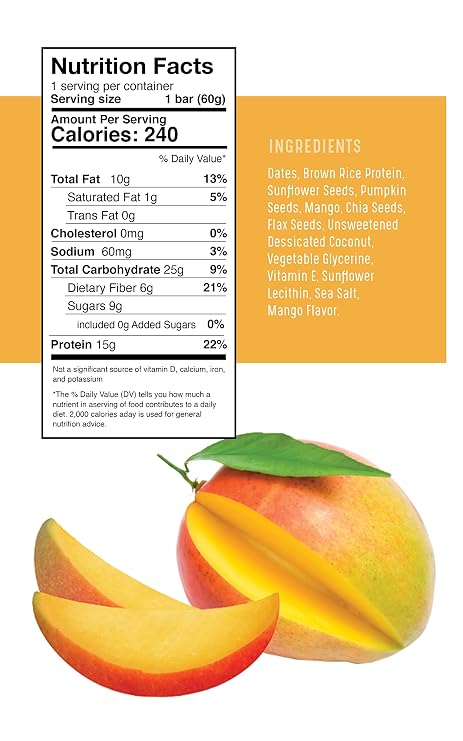 Amrita Sunflower Butter & Jelly (12 bars) + Mango Coconut (12 bars) Protein Bar Bundle | Peanut Free, Soy Free, Gluten Free, Dairy Free, Vegan, Paleo, non-GMO | High Fiber Plant Based Healthy Snacks