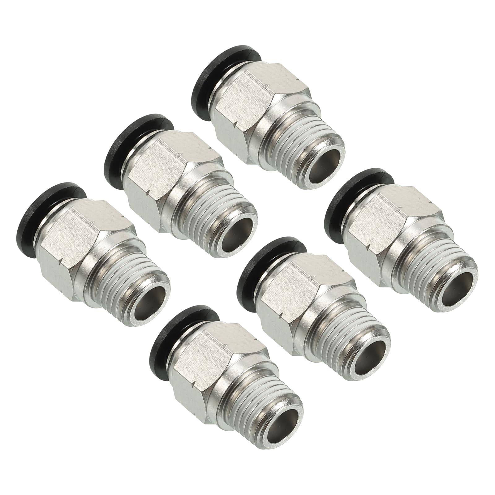 Accesorios de unión de tubos neumáticos de empuje rápido con rosca de 1/4" NPT y paso de 10 mm