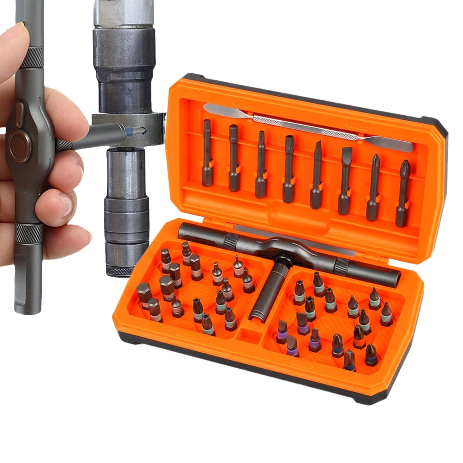 Juego de destornilladores de trinquete 43 en 1, juego de destornilladores magnéticos para bricolaje, reparación de computadoras y electrónica
