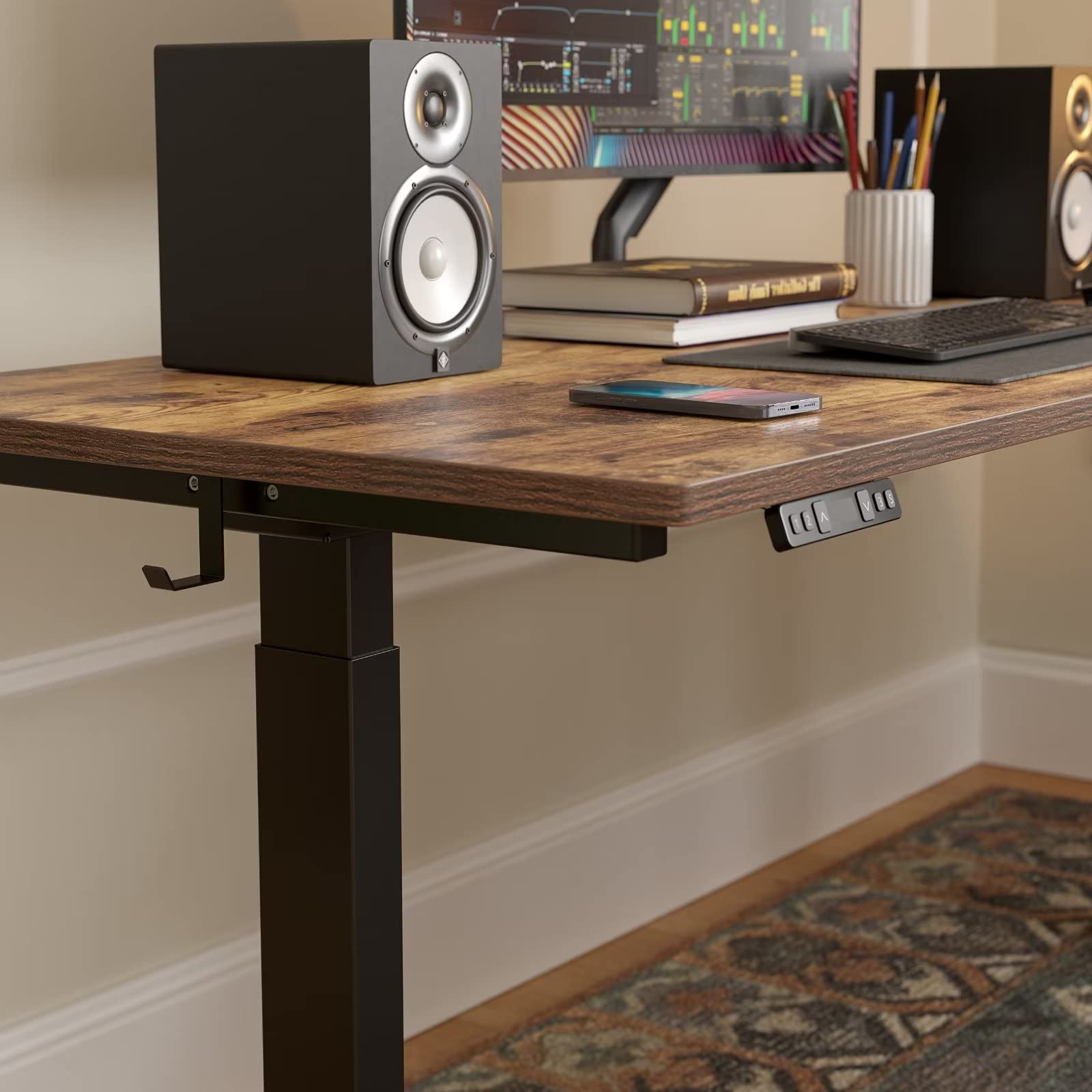 FEZIBO Bureau Assis Debout Angle Électrique - 160 * 120 cm 3 Moteurs Bureau Debout Réglable en Hauteur Table Forme L, Angle Réversible, Système Anti-Collision, Panneau Contrôle à 3 Fonctions Mémoires