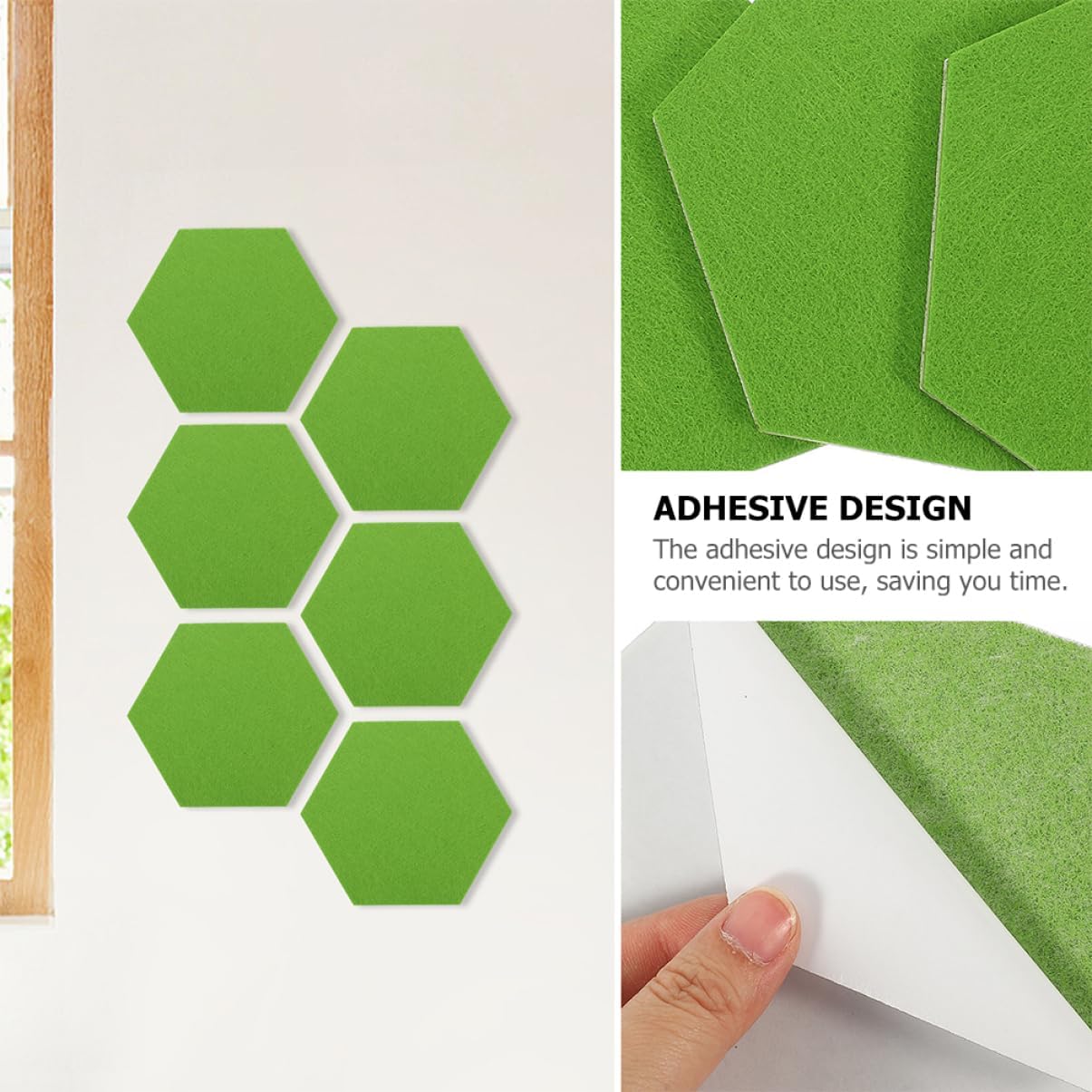 6 Hexagon Soundproofing Felt Panels Office Decorative Bulletin Boards Wall Stickers