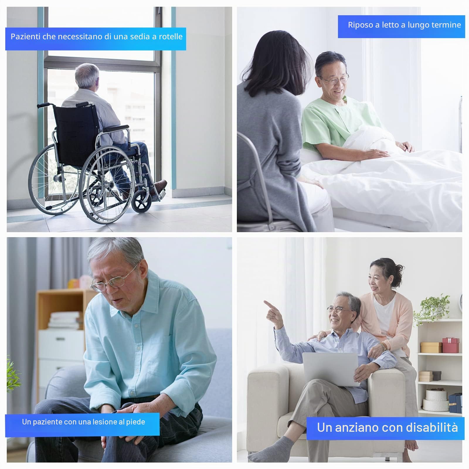 [LOSCHEN] Cintura per sedia a rotelle, antiscivolo, traspirante, accessorio per sedia a rotelle contro il ribaltamento, adatta per anziani e pazienti con mobilità ridotta (blu)
