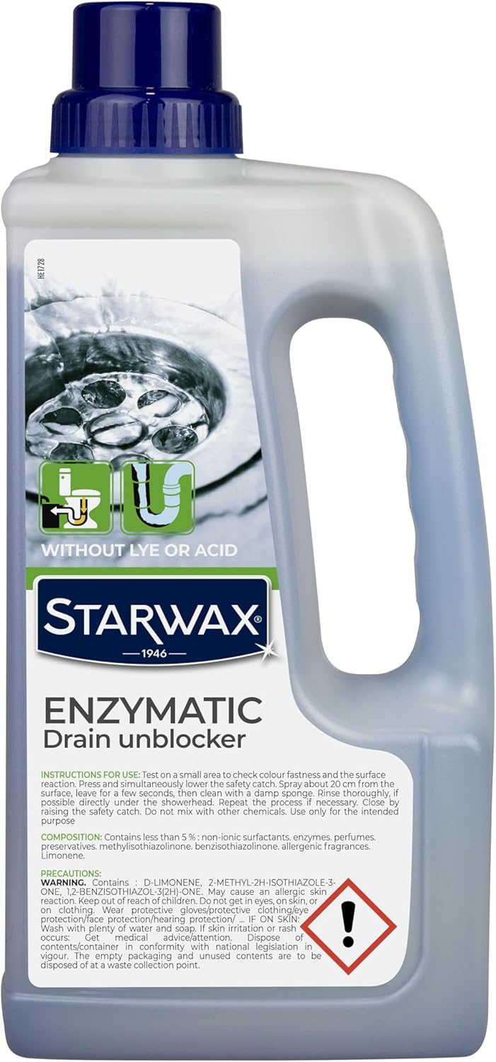 STARWAX – Biological drain cleaner for toilets and drains – Acid free – Ideal for slow draining toilets and drains – Compatible with macerators and septic tanks