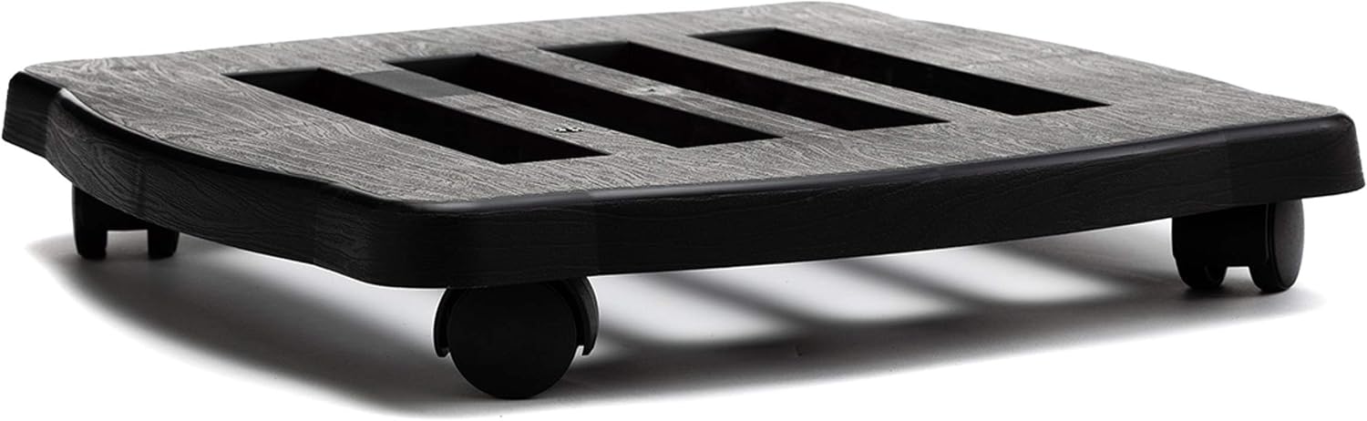 Bloem Square Plant Stand Dolly w/Wheels Caddy Tray (CAD1500), Black, 15"