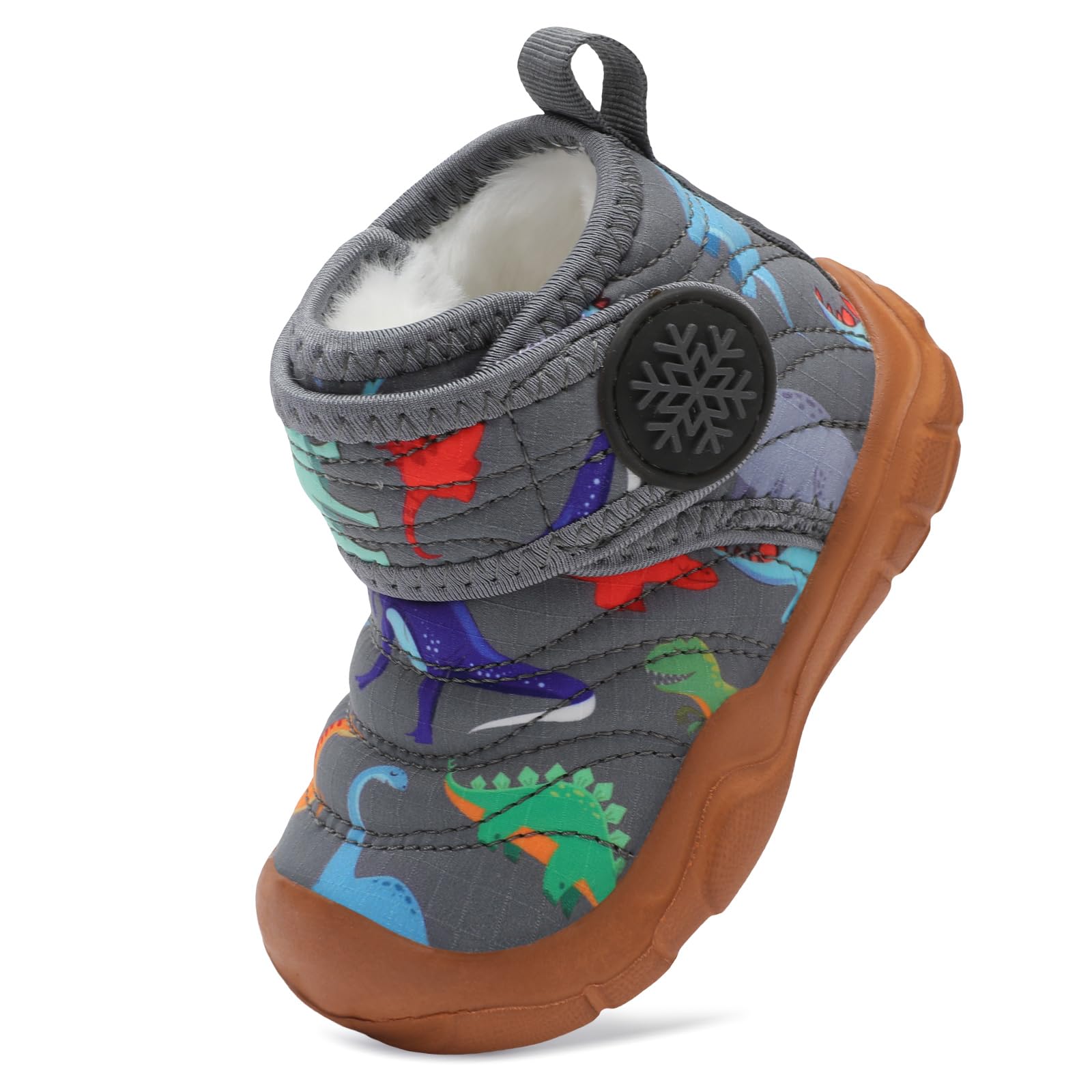 FEETCITY Baby Winter Warm Shoes Cozy Fleece Snow Boots Boys Girls Infant First Walking Shoes Water Resistance Booties