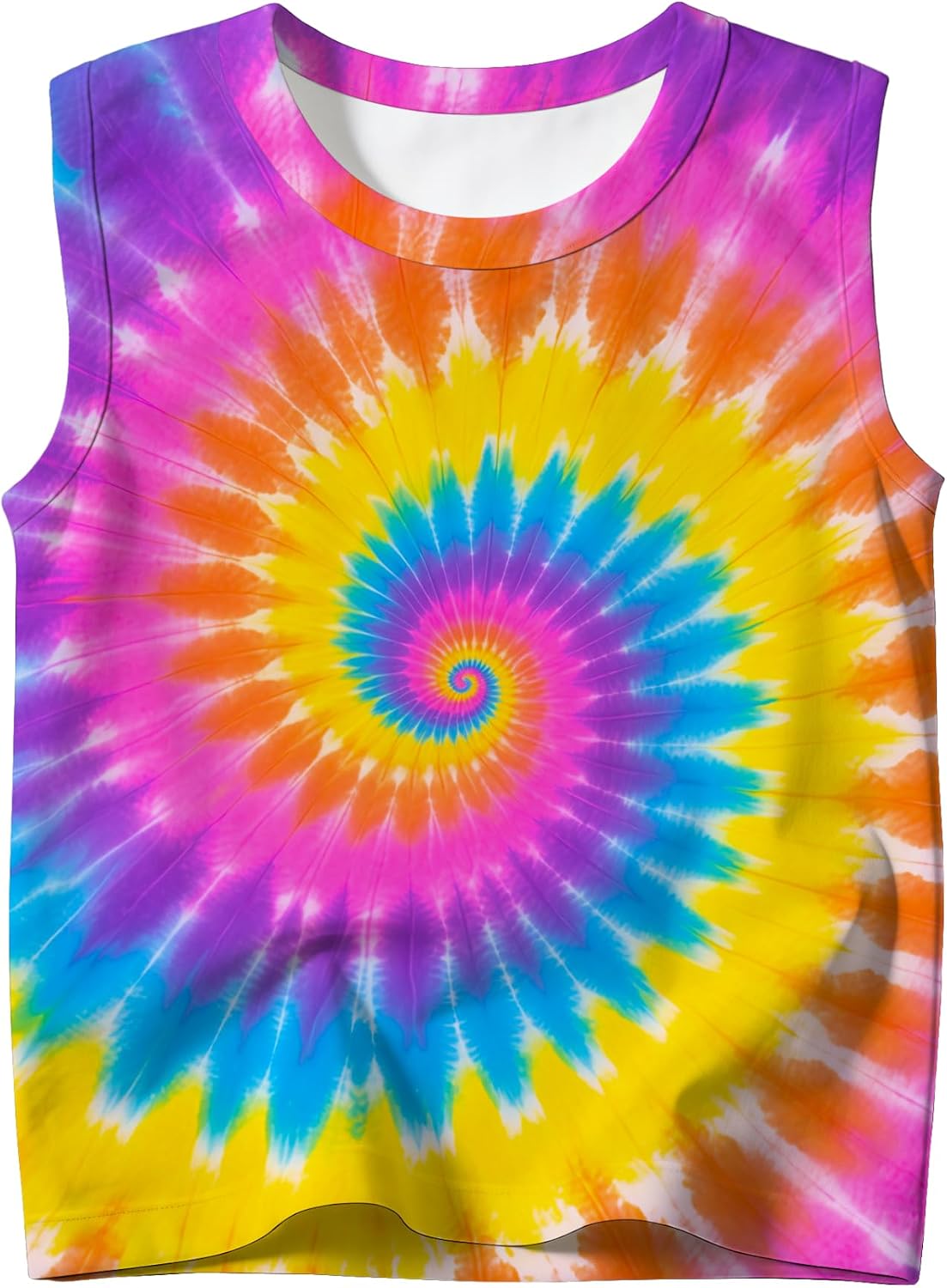 Kids Tie Dye Tank Tops for Boys and Girls Outfit Clothes Sleeveless Shirts Hippies Tees for 5-14 Years