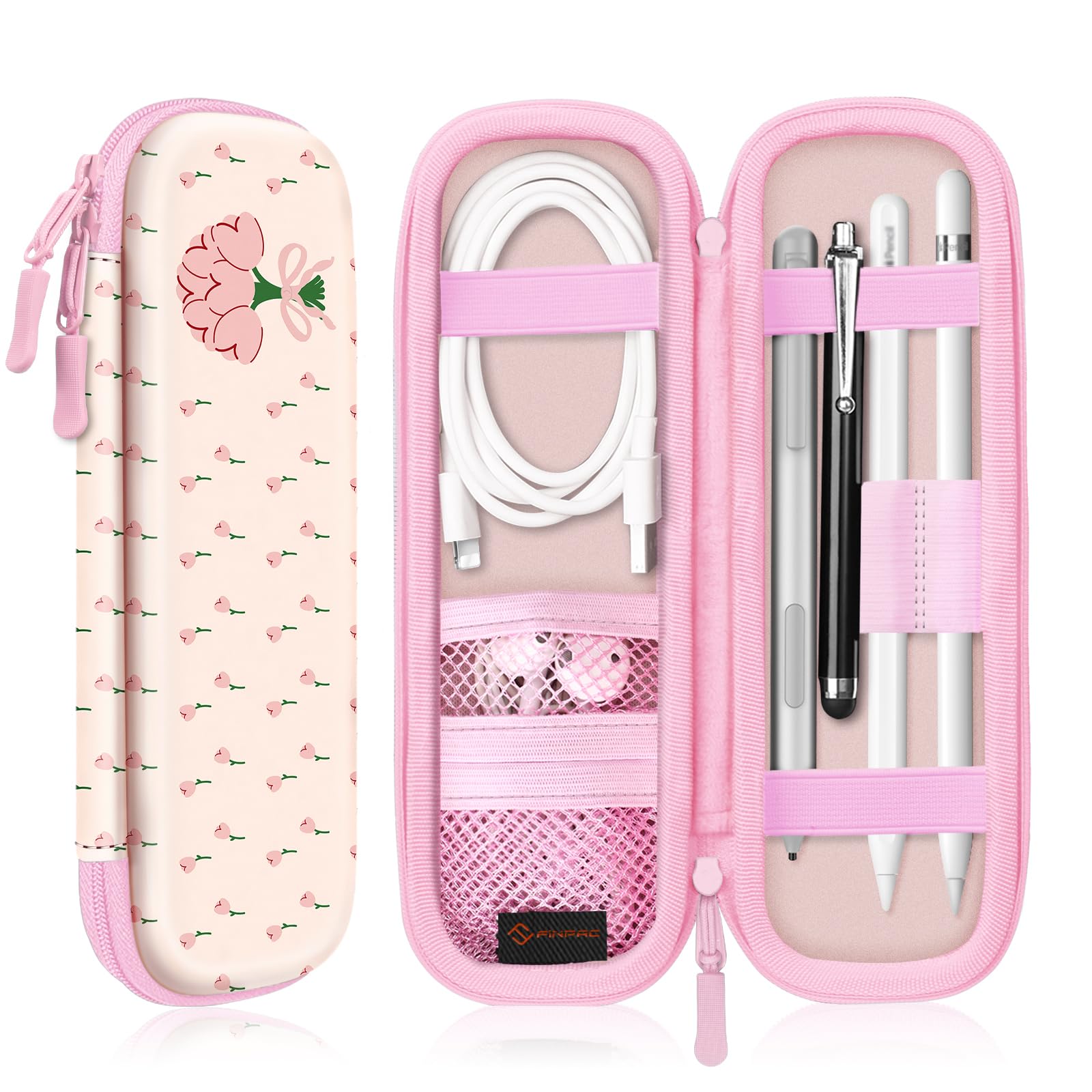 Fintie Holder Case for Apple Pencil (USB-C) & 1st/2nd Generation, PU Leather Protective Carrying Bag Sleeve Compatible with Apple Pen, USB Cable, Samsung Stylus — image 1