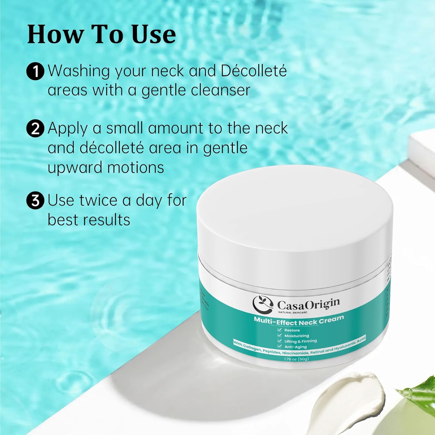 Neck and Décolleté Cream for Wrinkles, Skin Tightening, and Lifting, 1.66 Fl Oz Neck Firming Cream, Anti Aging Neck Cream - Image 6