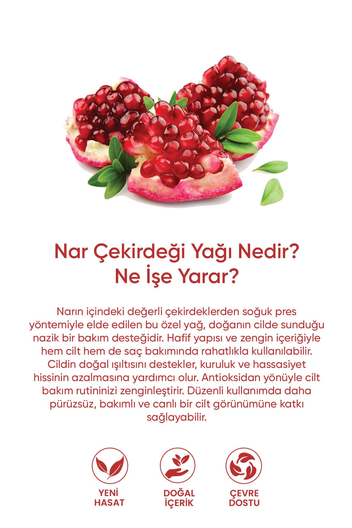 Nar Çekirdeği Yağı%100 Saf - Göz Çevresinde Işıltı Ve Sıkılaşma, Kırışıklıklara Karşı Serum 20 ml