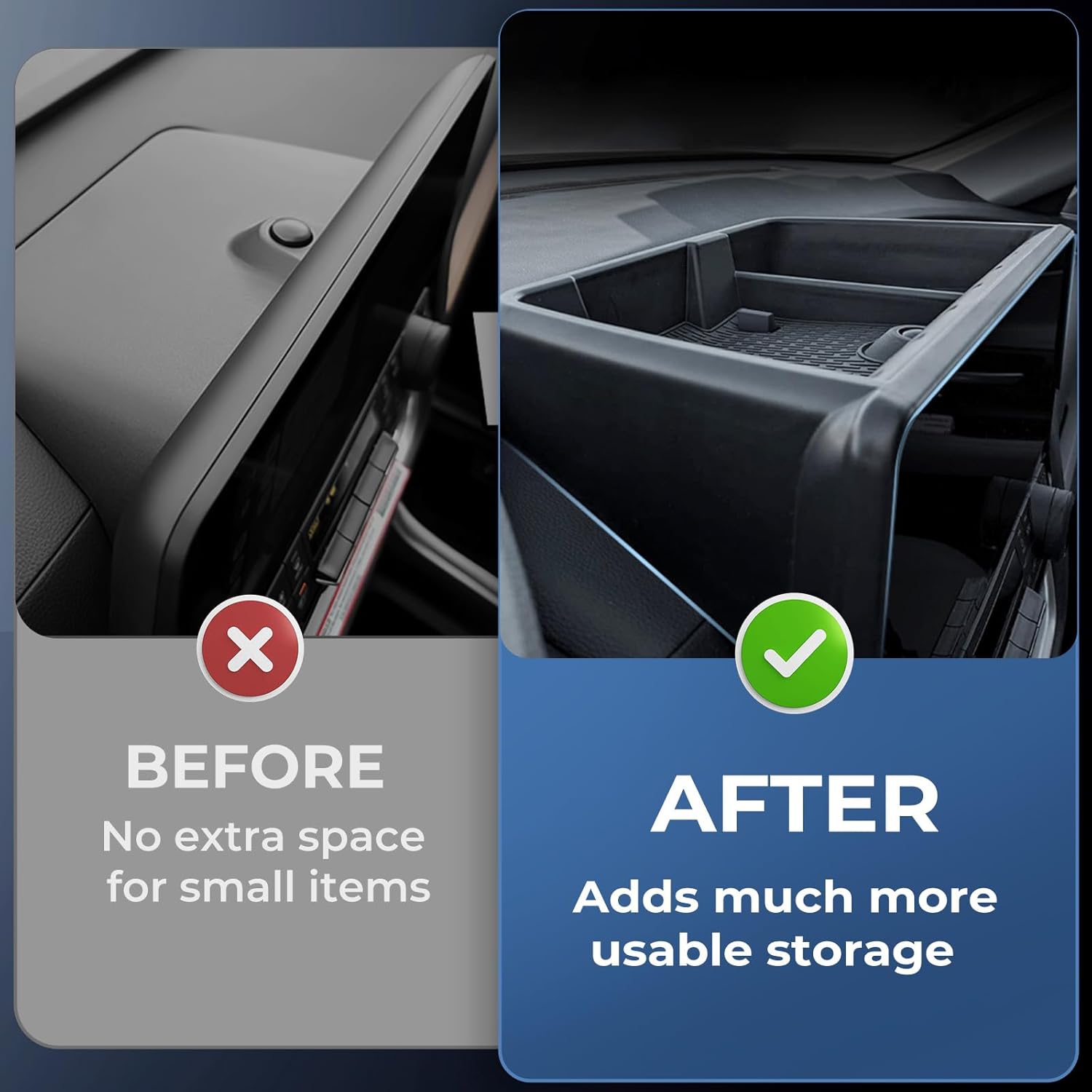 Dashboard Behind Screen Storage Box for Toyota Grand Highlander 2024 2025 2026, Interior Accessories Center Console Organizer Tray for 24 25 26 Grand Highlander, Black