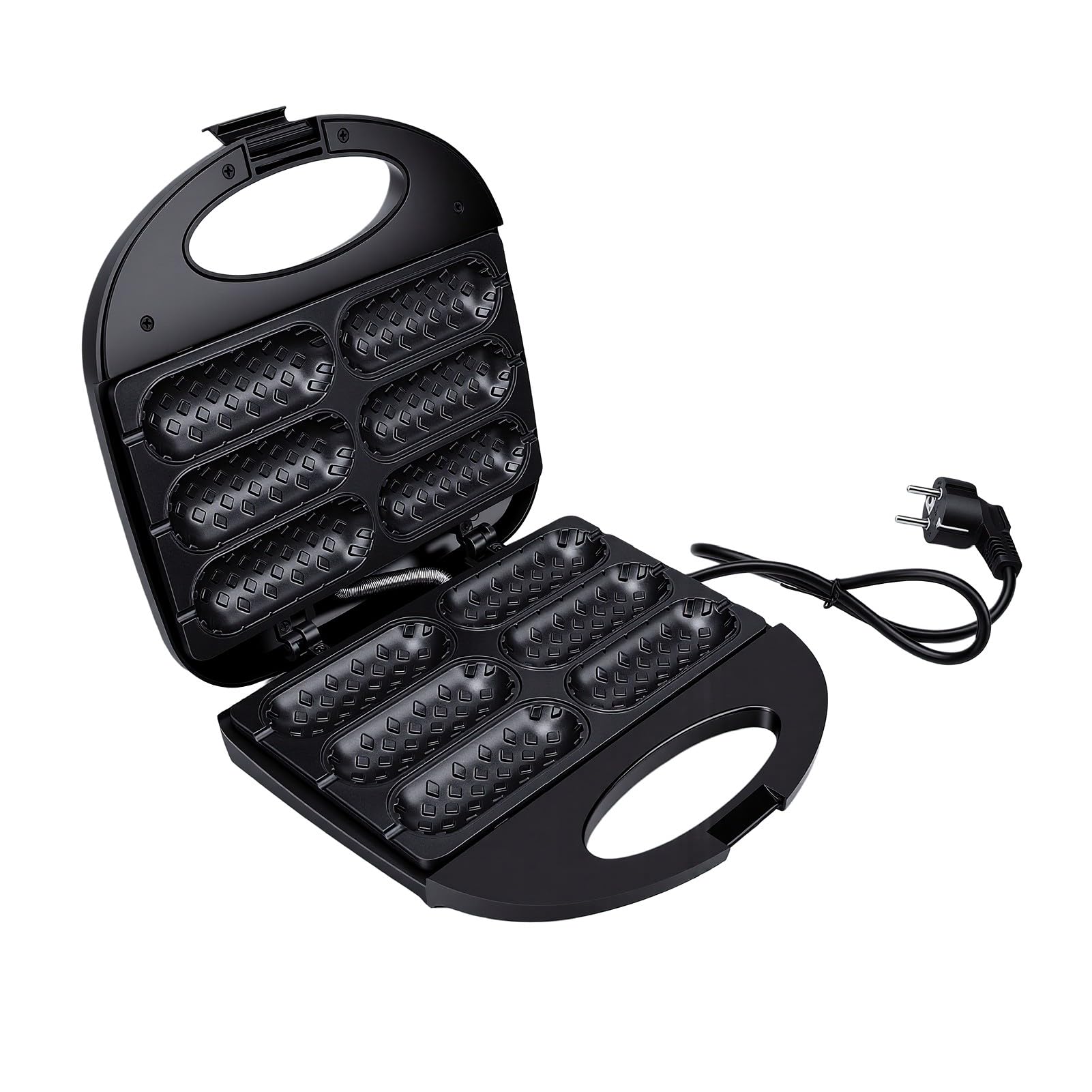 Corn Dog Maker 6-Mini, Macchina per Waffle Antiaderente per Hot Dog, Temperatura Automatica (Spina europea 220V)