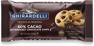 Ghirardelli 60% Cacao Bittersweet Chocolate Chips 10 oz - Premium Baking Chips for Cookies, Brownies & Gourmet Treats