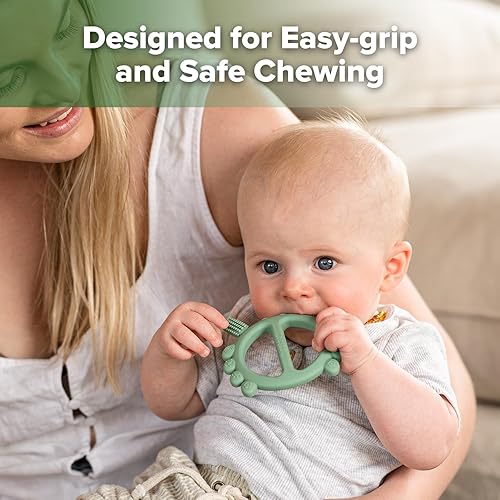 Miniatura 5 de Haakaa Mordedor de bebé de cangrejo de silicona, juguetes de dentición, cabezal de cepillo de dientes de bebé de 360 para entrenamiento