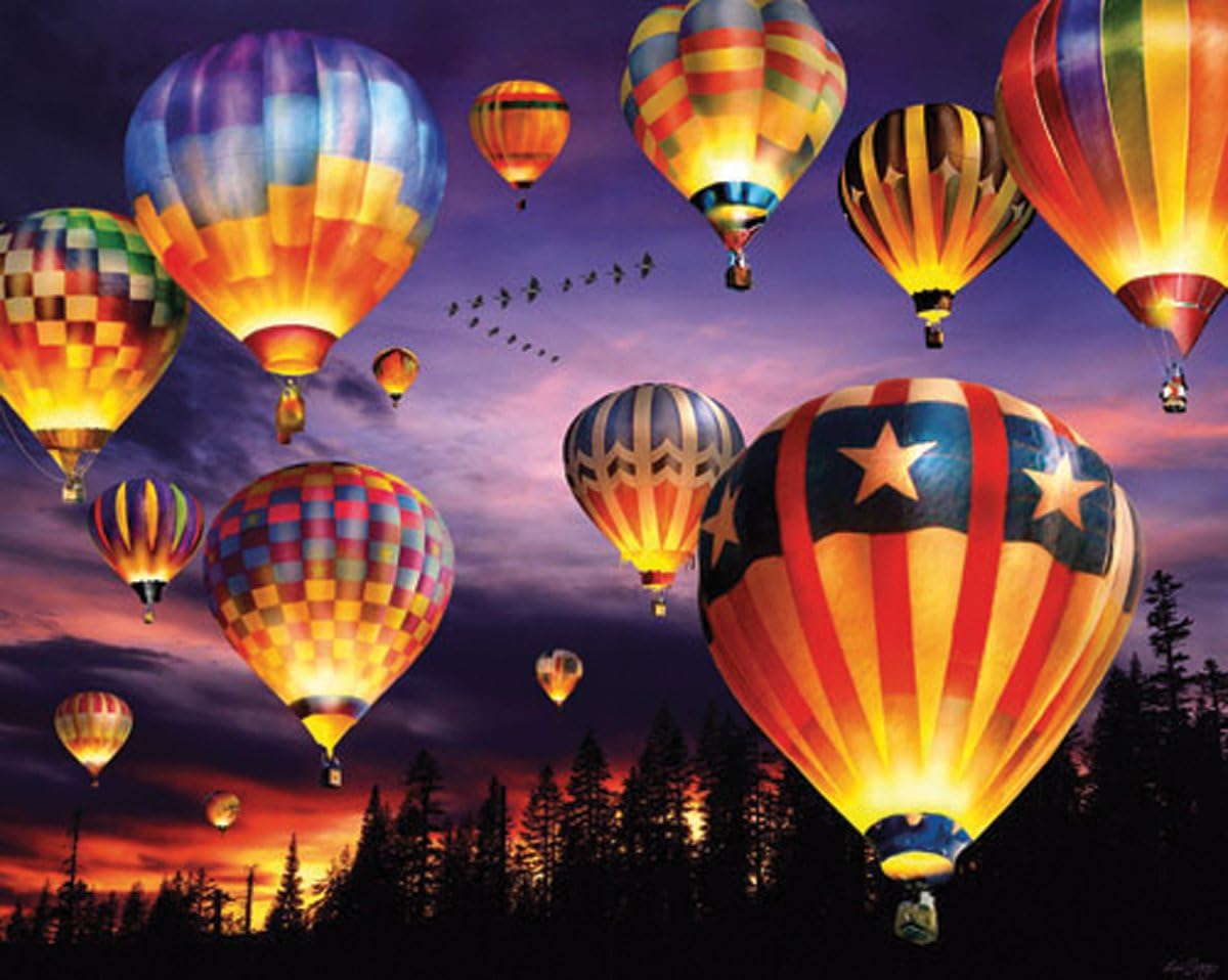 White Mountain Puzzles Balloons Aglow - 1000 Piece Jigsaw Puzzle