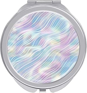 Abstract Wavy Plaid Travel Makeup Mirror 1x/2...