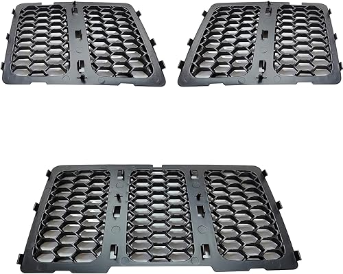Vista 5 de Rejilla delantera de malla tipo panal Compatible con Jeep Grand Cherokee 2014 2015 2016