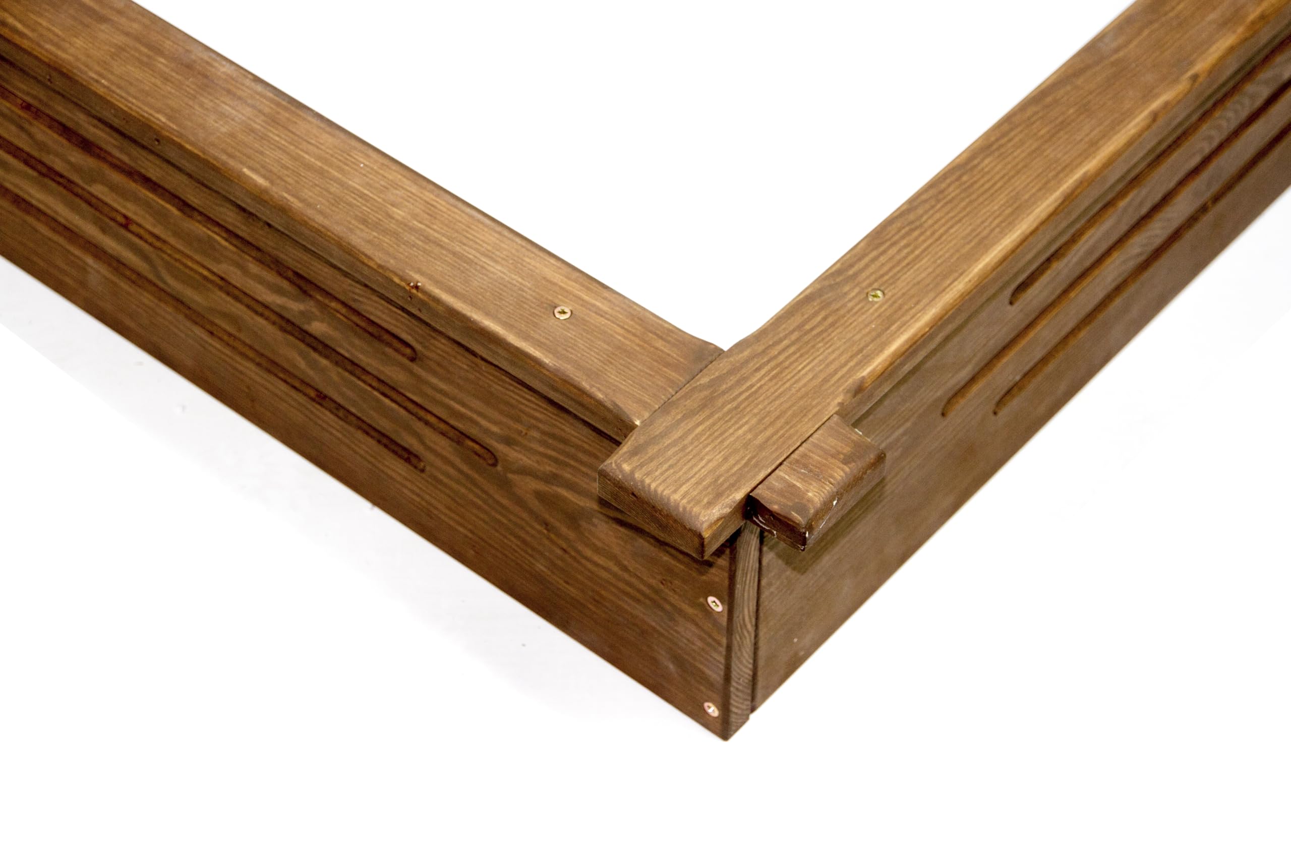Grabrahmen aus Holz – Holzrahmen für Grab – Grabumrandung 190x90x20 cm – Imprägniertes Kiefernholz – Farbe Nussbaum – Wetterfest – Einfache Montage