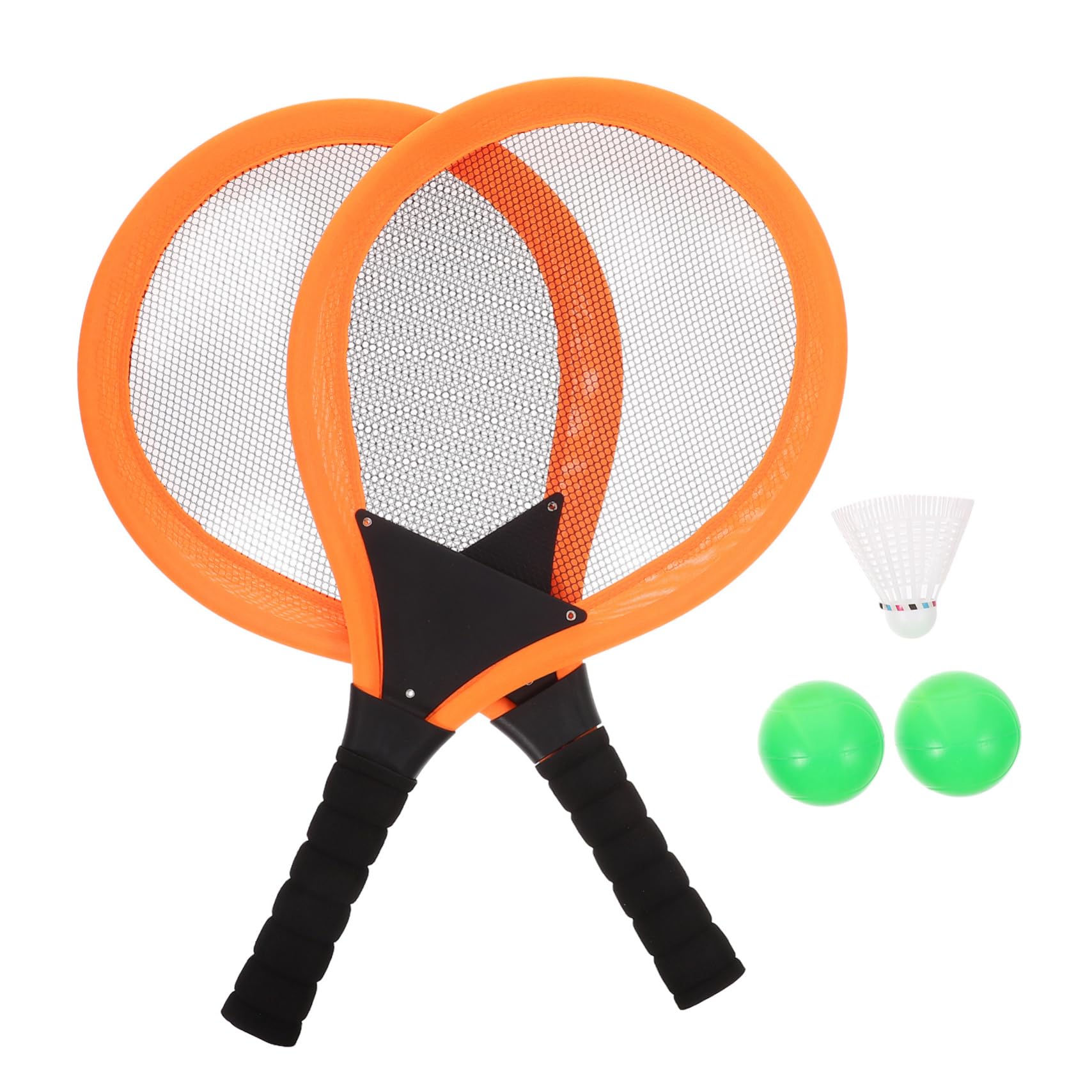 BESTonZON 2Pcs Badminton Tennis Racket Lightweight Outdoor Sports for Boys Fun Parent Educational Game Bright Orange Color for Active Play