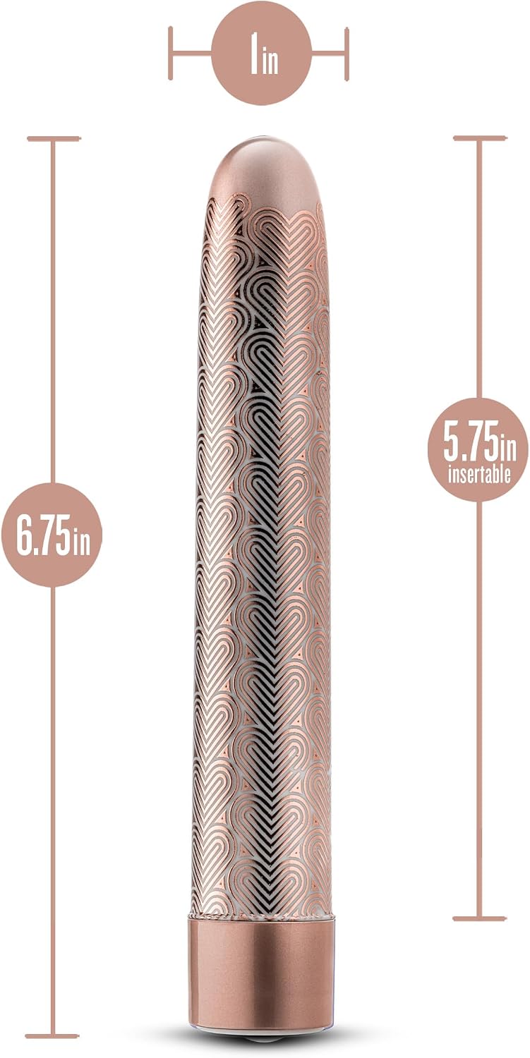Blush The Collection 6.75" Bullet Vibrator – Slimline Wireless Massager with 10 Powerful RumbleTech Modes for Clitoral, G-Spot, Nipple Stimulation – Adult Sex Toy for Women & Couples (Rose Gold)